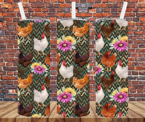Country Chickens Tumbler Wrap Sublimation Transfers Crafty Bucks