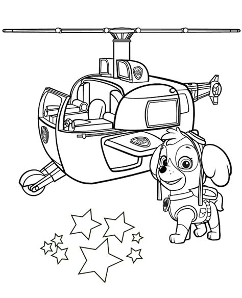 Online Coloring Book Skye And The Helicopter Coloring Page Drukuj