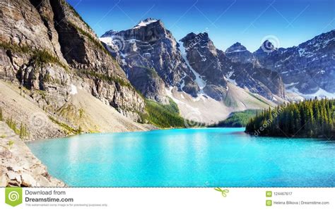 Blue Moraine Lake Canadian Rockies Banff National Park