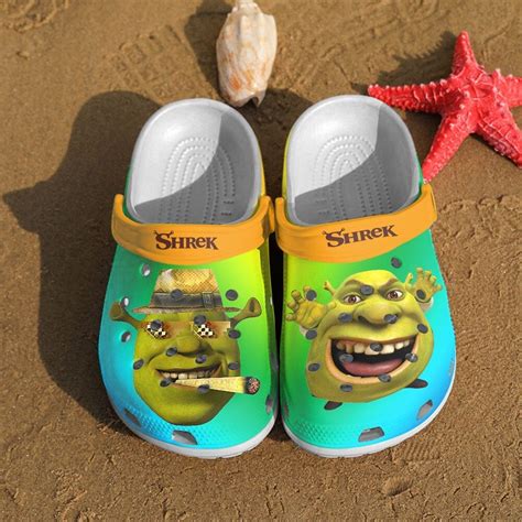 New Shrek Funny Crocs Crocband Clog Comfortable Water Shoes In Green