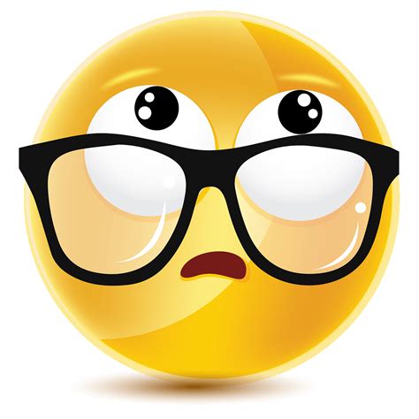 Cute Smiling Emoticon Wearing Eyeglasses Emoji Stock Vector Sexiz Pix