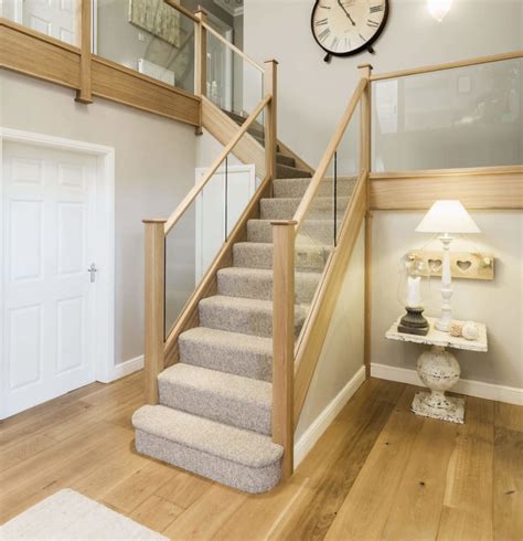 For that reason we offer glass stylish and durable glass railing systems for staircases of every configuration. Dark Oak In-Line Glass Staircase - Neville Johnson