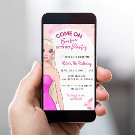 Editable Barbie Birthday Party Invitation Hot Pink Malibu Etsy Canada