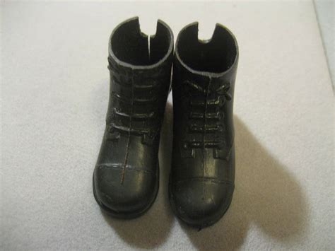 Vintage Gi Joe 1964 Notched Short Black Boots Hasbro Japan Read Hasbro Short Black