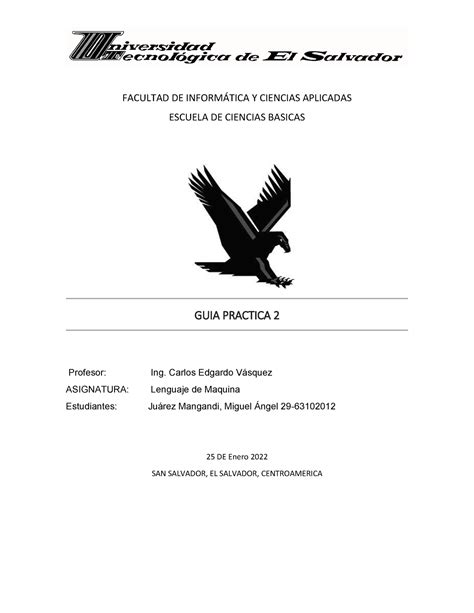Juarez Mangand 2963102012 Guia2 Facultad De InformÁtica Y Ciencias