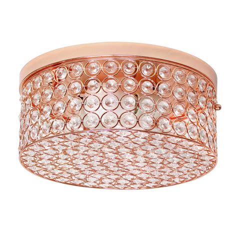 Elegant Designs 1 Light Elipse Crystal Cylinder Pendant Rose Gold