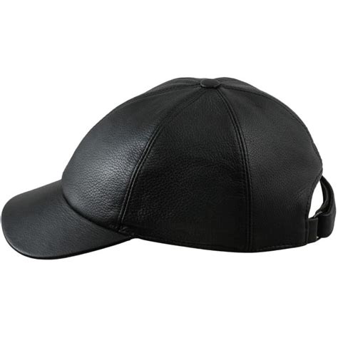 Mens Accessories Black Leather Baseball Cap Clothes Shoes