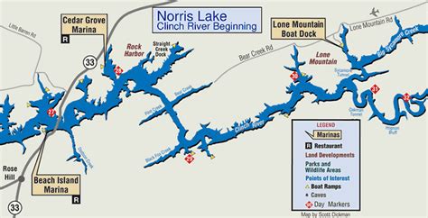 Norris Lake Marinas Map