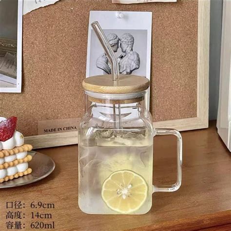 Square Glass Tumbler With Handle For The Love Of Crafts