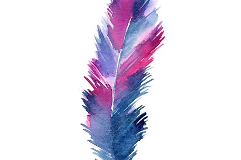 Watercolor Feather Art Print Etsy