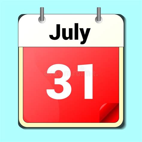 July 31 Day Calendar Stock Illustrations 191 July 31 Day Calendar