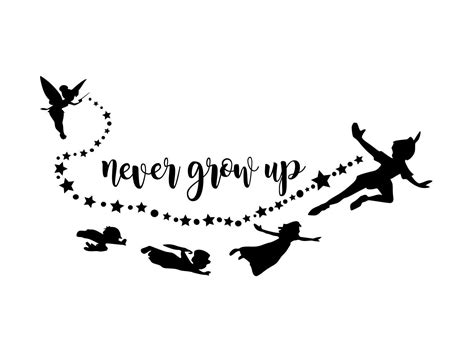 Never Grow Up Svg Disney Svg Peter Pan Svg Flying Svg Etsy