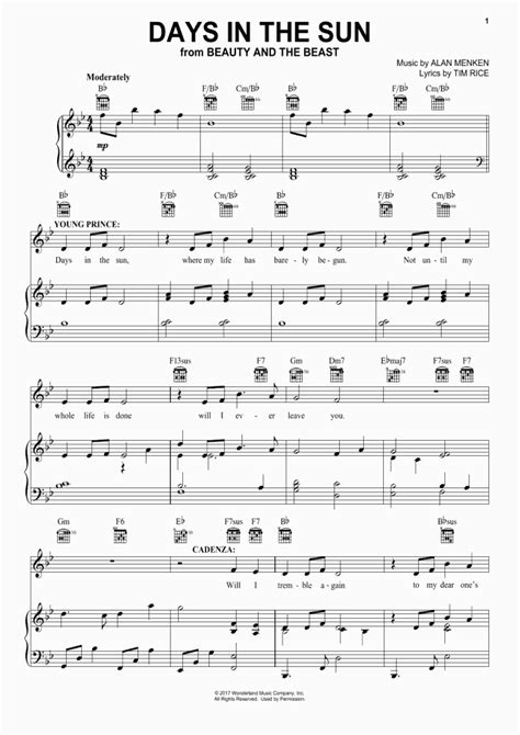 Days In The Sun Piano Sheet Music Onlinepianist