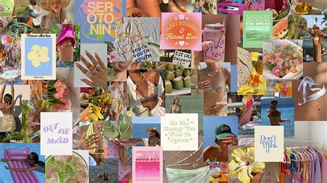 Coconut Girl Aesthetic Wall Collage 60 Pcs Coconut Girl Summer Hd