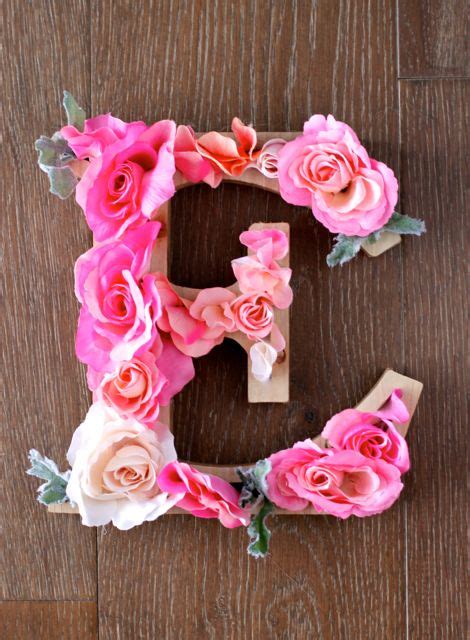 Neat Diy Rustic Wooden Letters Decorated With Flowers On Them