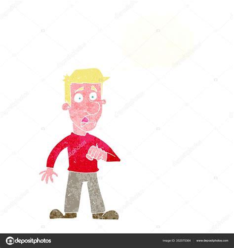 Cartoon Shocked Man Thought Bubble Stock Illustration By