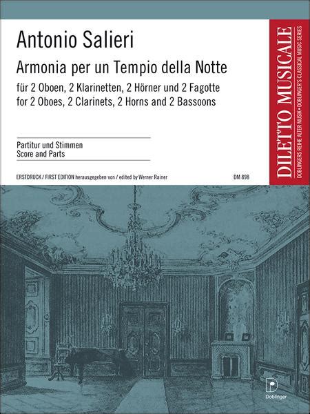 armonia per un tempio della notte by antonio salieri 1750 1825 score and part sheet music
