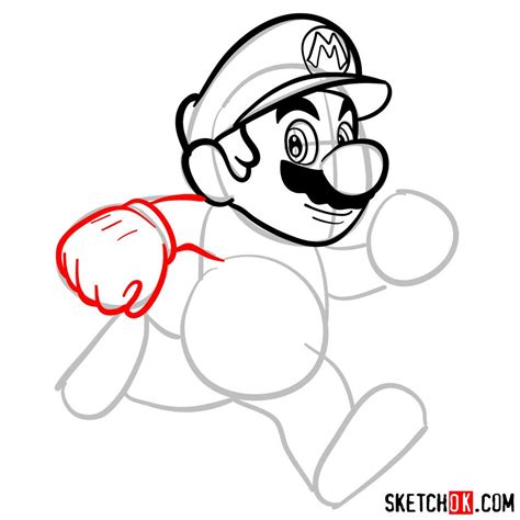 How To Draw Super Mario Running Step By Step Drawing Tutorials