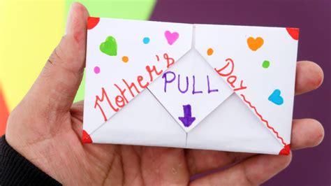 Diy Pull Tab Origami Envelope Card Surprise Message Card Mothers