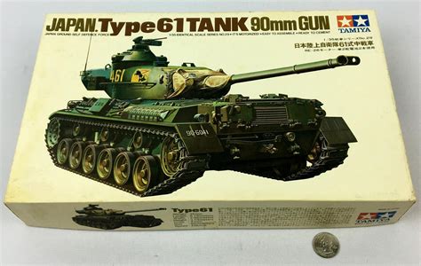 Lot Vintage 1970s Tamiya Japan Type 61 Tank 90mm Gun Motorized 135