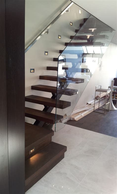 Mono Stringer Wood Steps Modern Staircase Vancouver By Rize Stairs
