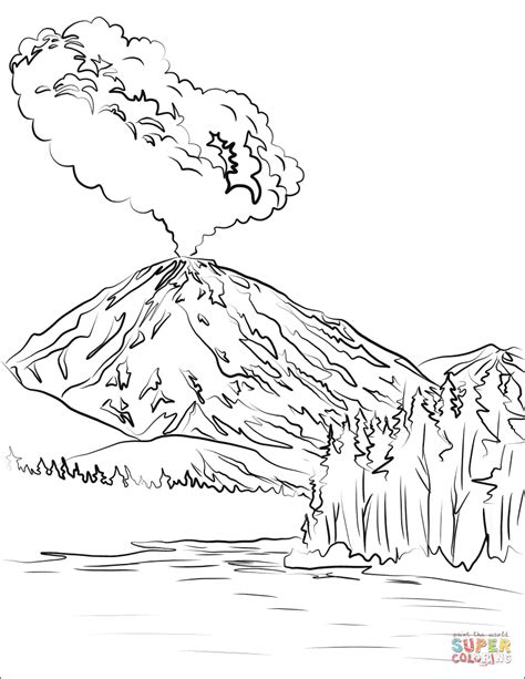 100 free the 1970s coloring pages. Lassen Peak Volcano Eruption coloring page | Free ...