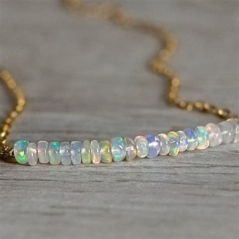 Raw Opal Necklace Opal Jewelry Australian Opal October Etsy