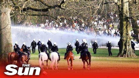 Police Use Water Cannons Tear Gas To Disperse Belgium Park Party