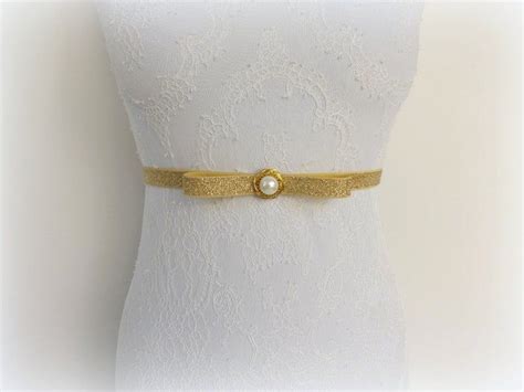Gold Glitter Elastic Waist Belt Gold Jeweled Pearly Dress Etsy