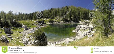 Dvojno Jezero In Valley Of Seven Triglav Lakes Stock Photo Image Of