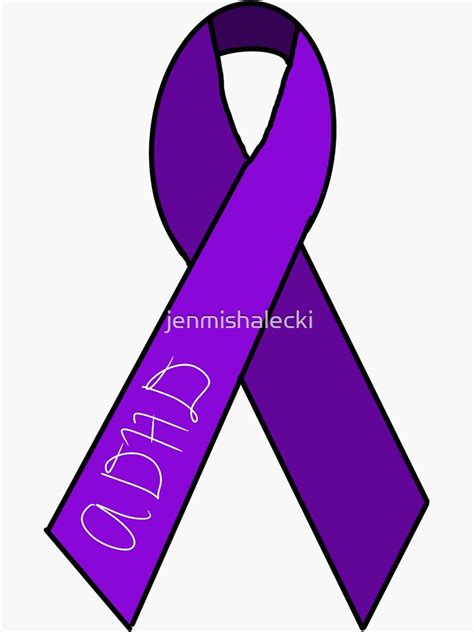 Adhd Awareness Ribbon Sticker For Sale By Jenmishalecki Redbubble