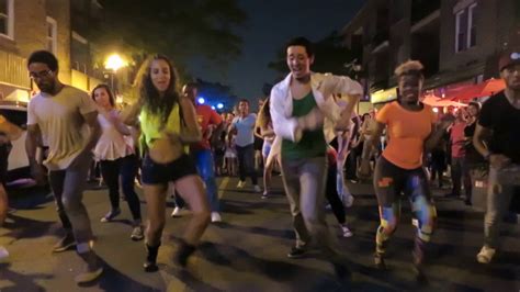 Cuban Salsa Flashmob At The Street Latin Dancing On August 19 2016