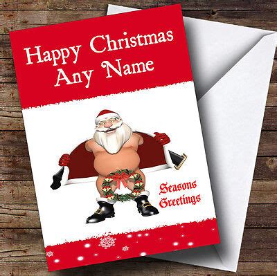 Funny Santa Rude Christmas Greetings Card Personalised EBay