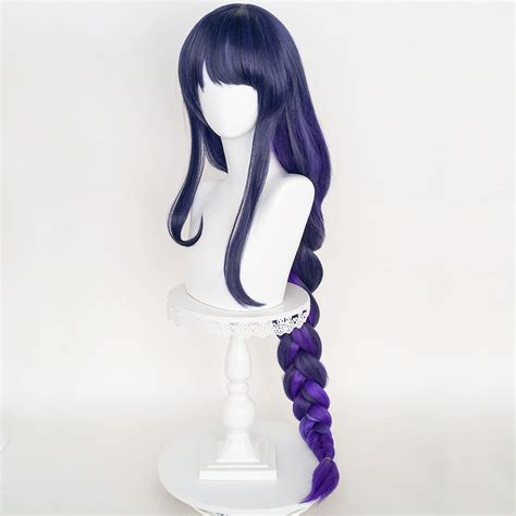 Buy Sl Purple Braided Wig For Raiden Shogun Cosplay Wig Anime Ponytail