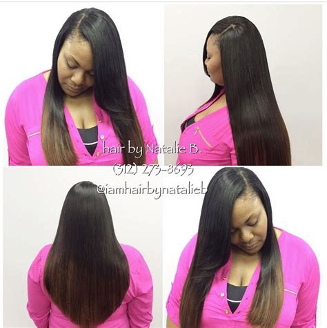 Natural Looking Traditional Sew In Hair Weave With Leave Out Call