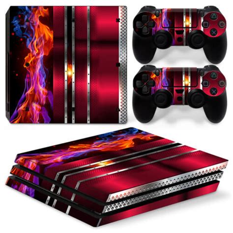 Ps4 Pro Playstation 4 Console Skin Decal Sticker Cherry Fire Metal