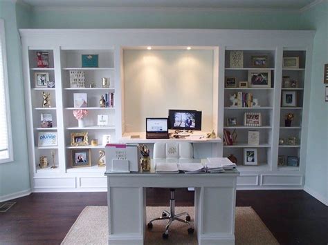 My Diy Office Built Ins We Used 4 Ikea Hemnes Bookcases Love How It