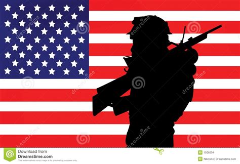 Soldier And American Flag Stock Images Image 1506504