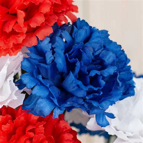 Red White And Blue Artificial Carnation Bush Bushes Bouquets