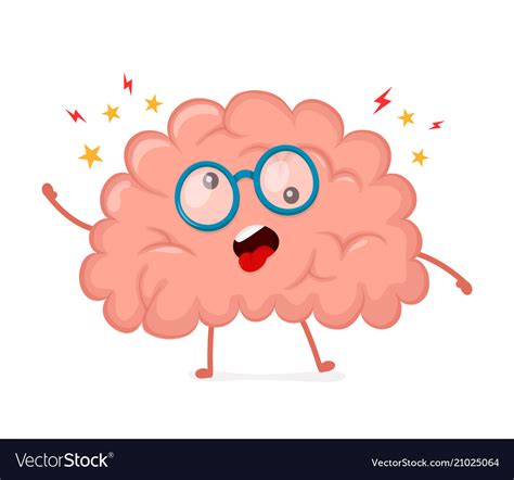 Funny cute crazy mad sick brain Royalty Free Vector Image