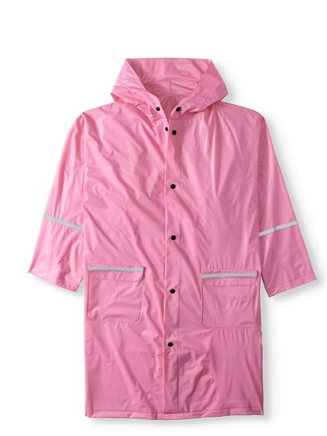 Girls Long Hooded Rain Slicker Jacket