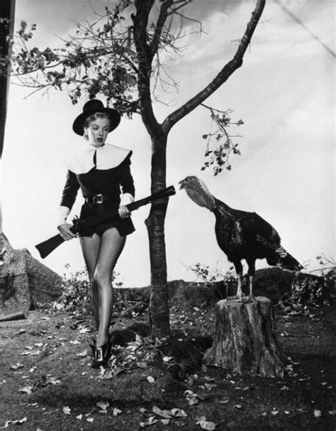 marilyn monroe as a pin up pilgrim for thanksgiving 1950 ~ vintage everyday