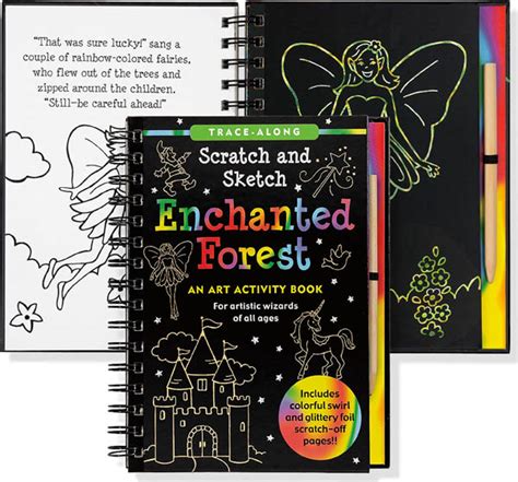 Enchanted Forest Trace Along Scratch And Sketch Activity