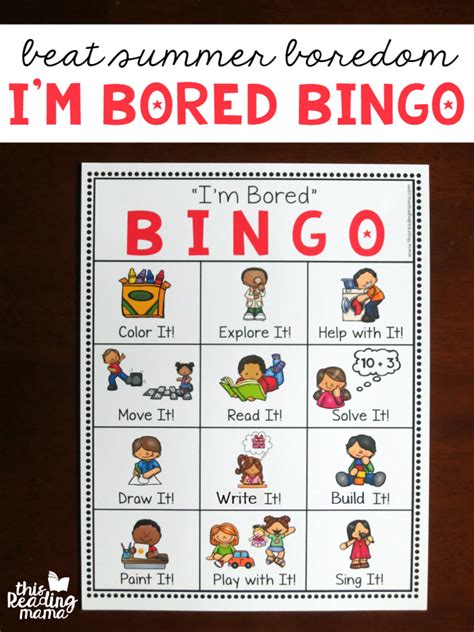 Im Bored Bingo Chart For Kids This Reading Mama