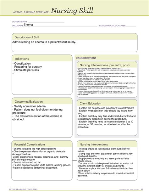 Active Learning Template Enema Active Learning Templates Therapeutic