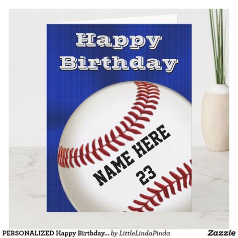 Personalized Happy Birthday Baseball Cards In 2021 Happy