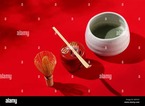 Matcha Green Tea Set Stock Photo Alamy