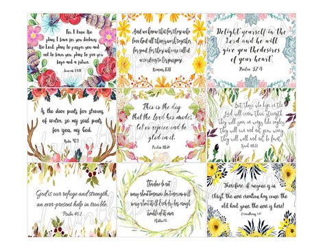 45 Printable Bible Verse Cards 3x25 Instant Etsy
