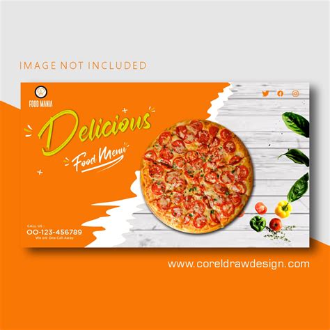 Download Modern Pizza Banner Template Premium Vector Coreldraw Design