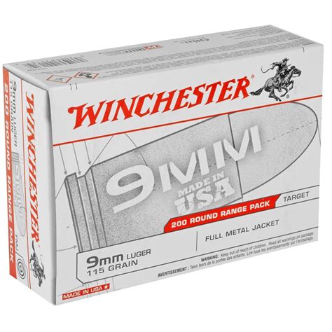 Winchester Usa 9mm Luger 115 Grain Fmj